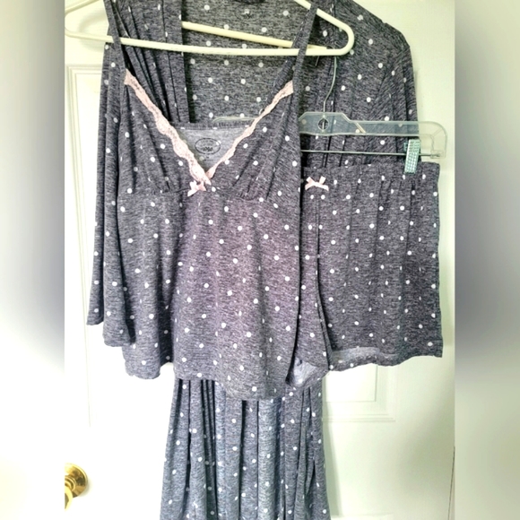 Laura Ashley Women's Polka-Dot Pajamas Set (3 pieces) - Picture 2 of 15